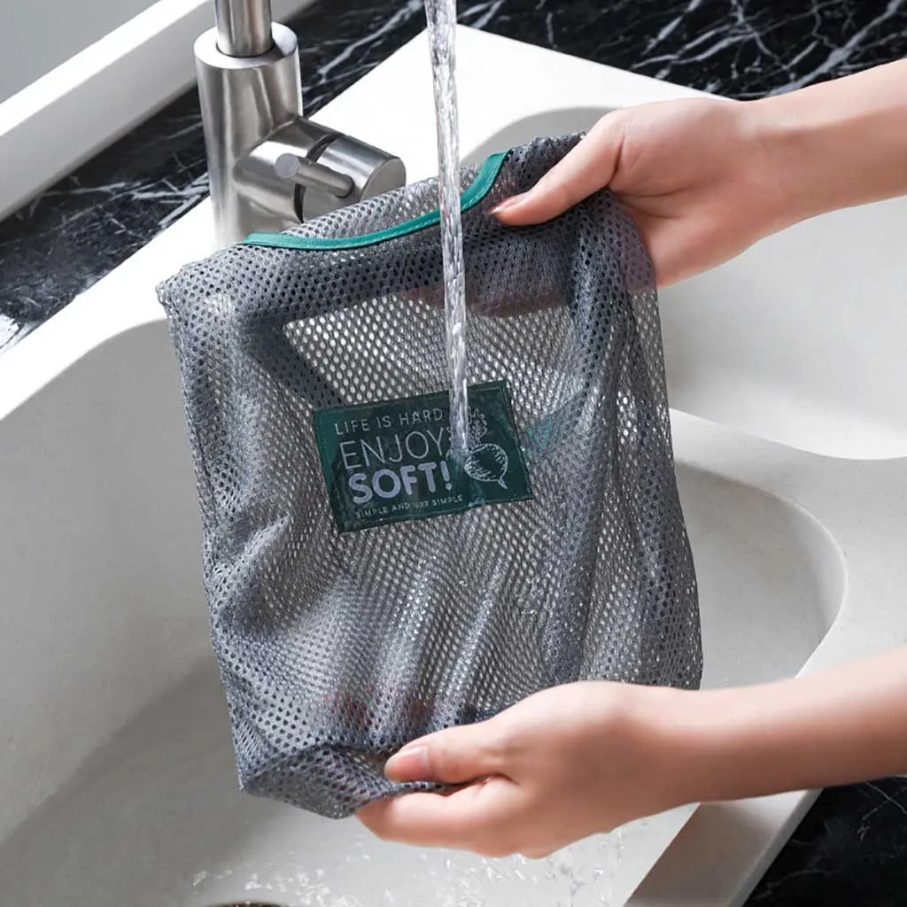 Mesh Bags For Fruit And Vegetables New Foldable Handy Shopping Bag Reusable Tote Pouch Recycle Storage Handbags | Дом и сад