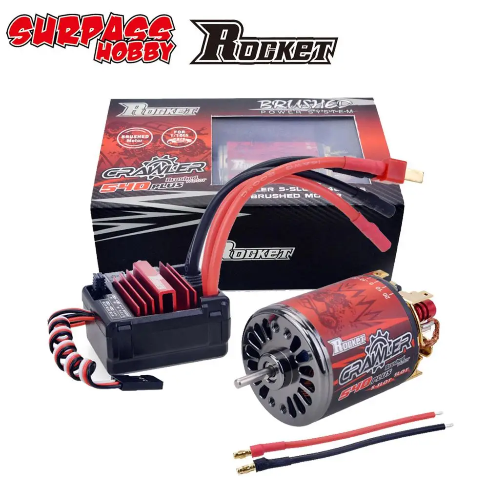 

Водонепроницаемый мотор SURPASS HOBBY Rocket 540PLUS, 5 ячеек, 25T, 20T, 16T, w/80A ESC для tamiya Kyosho, TRAXXAS, WLtoys 1/10, Радиоуправляемый автомобиль