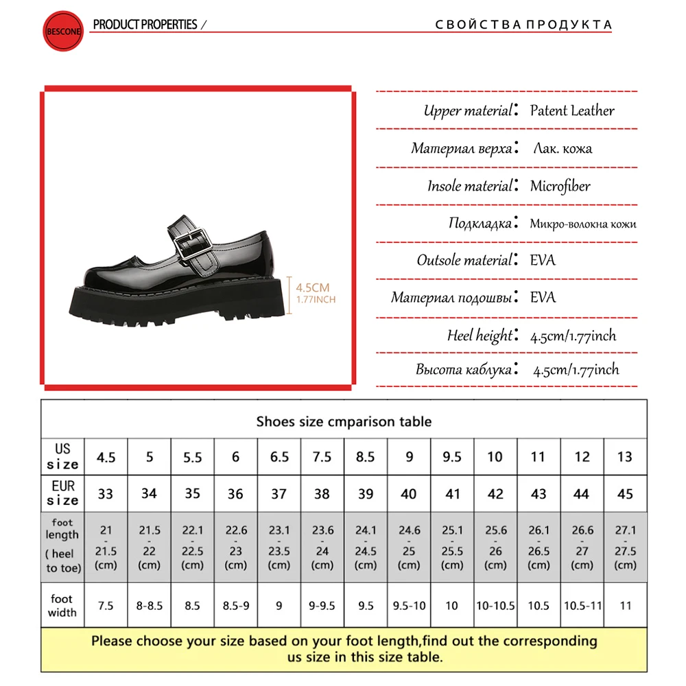 

SOPHITINA Casual Women's Pumps Thick Bottom Waterproof Platform Buckle Strap Round Toe Chunky Heel Shoes Non-slip Shoes BO746