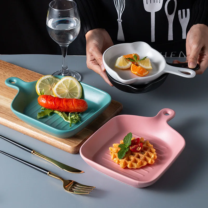 Креативная матовая посуда для выпечки керамическая ризотто квадратная духовки