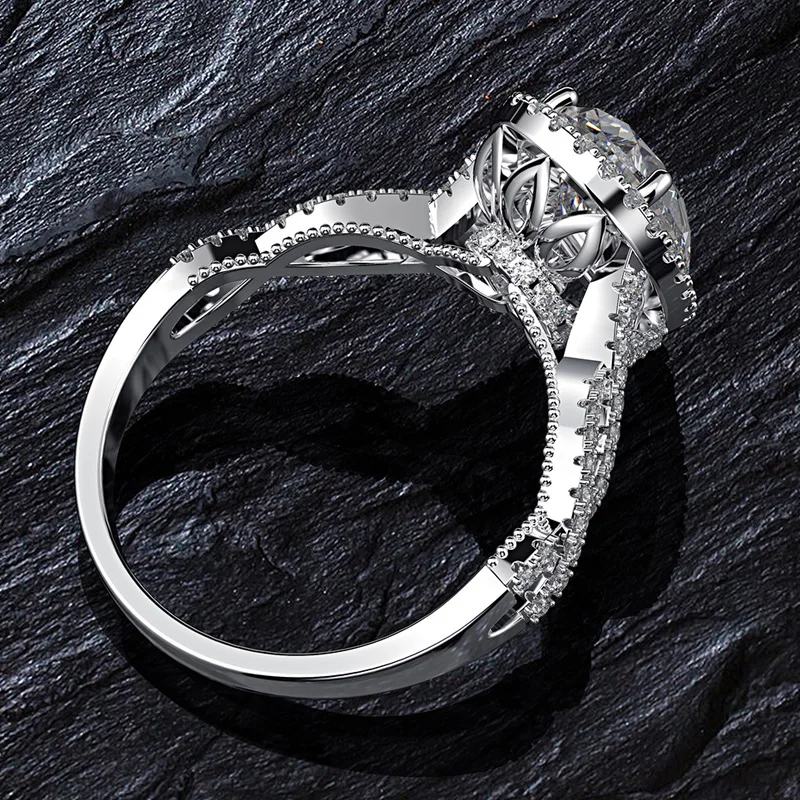

Knobspin 100% Sterling Silver Water Drop High Carbon Diamond 7*11mm 3 Carat Classic Wedding Rings For Woman Fine Jewelry Gift