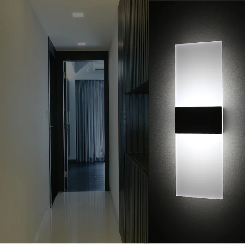 Светодиодная настенная акриловая лампа современный алюминиевый светильник для