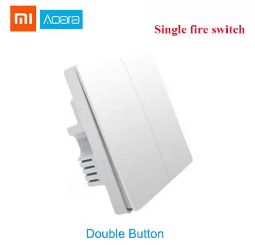 Wall Double Key S Умный Домашний Светильник Xiaomi Aqara Mijia с одним пожарным проводом ZigBee, беспроводной ключ, настенный выключатель через приложение для смартфона - Цвет: Wall Double Key S