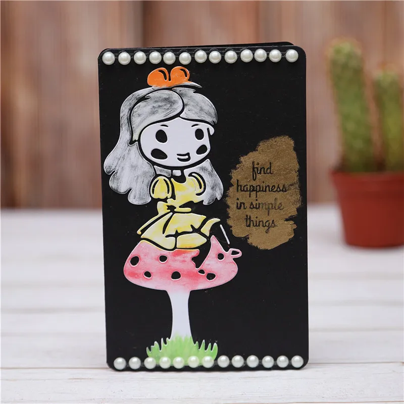 DiyArts ремесла металла стали резки штампы девушка на гриб трафарет для DIY