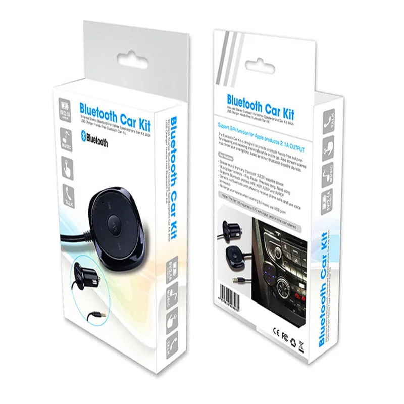 

Handsfree Bluetooth Car Kit MP3 Player For Car USB Charger Support For Siri 3.5mm Aux Bluetooth Carkit