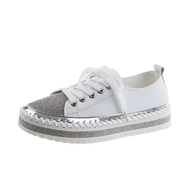 

Small White Shoes Women Female Footwear Round Toe Slip-on Clogs Platform Loafers With Fur Casual Sneaker Dress New Slip On