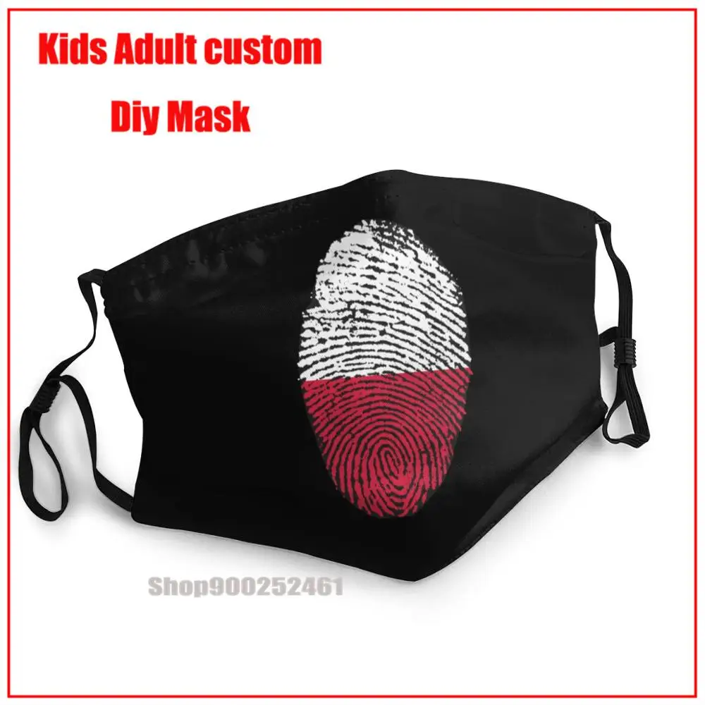 

Poland Flag Fingerprint DIY face mask fashion face mask washable mouth mask cotton mask pm2.5 funny pattem print grimace ghost