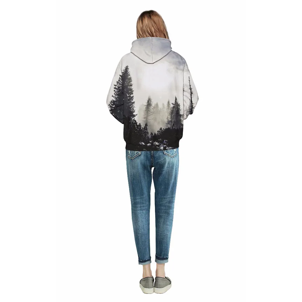 

3d Sweatshirts Men/Women Hooded Hoodies Funny Print Forest Trees Hiphop Pullover Streetwear Tracksuit Tops YXQL211