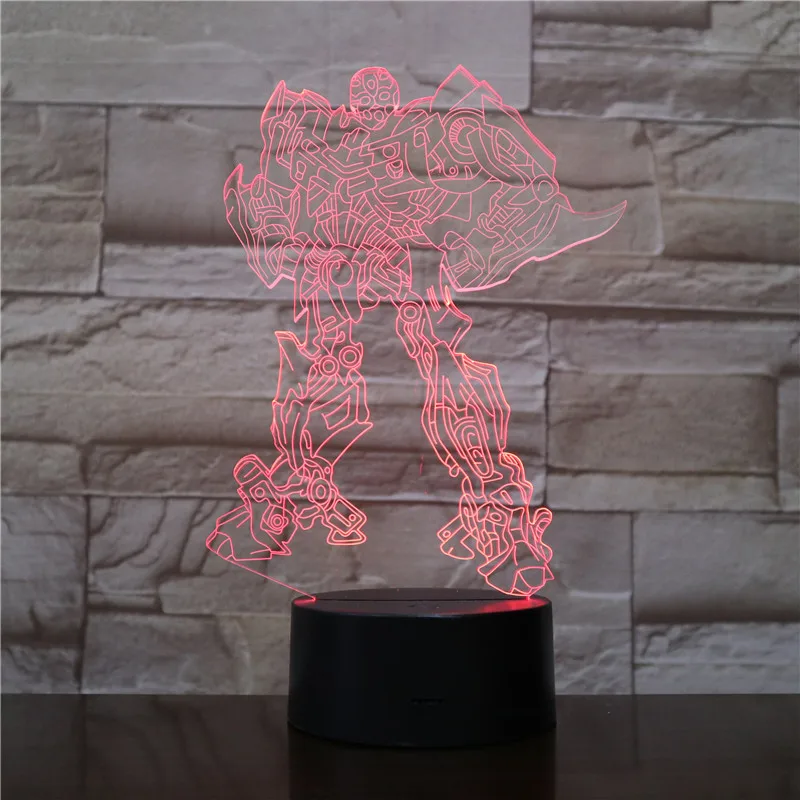 Трехмерный 3D светильник Трансформеры Bumblebee визуальный s Luz De светодиодный с