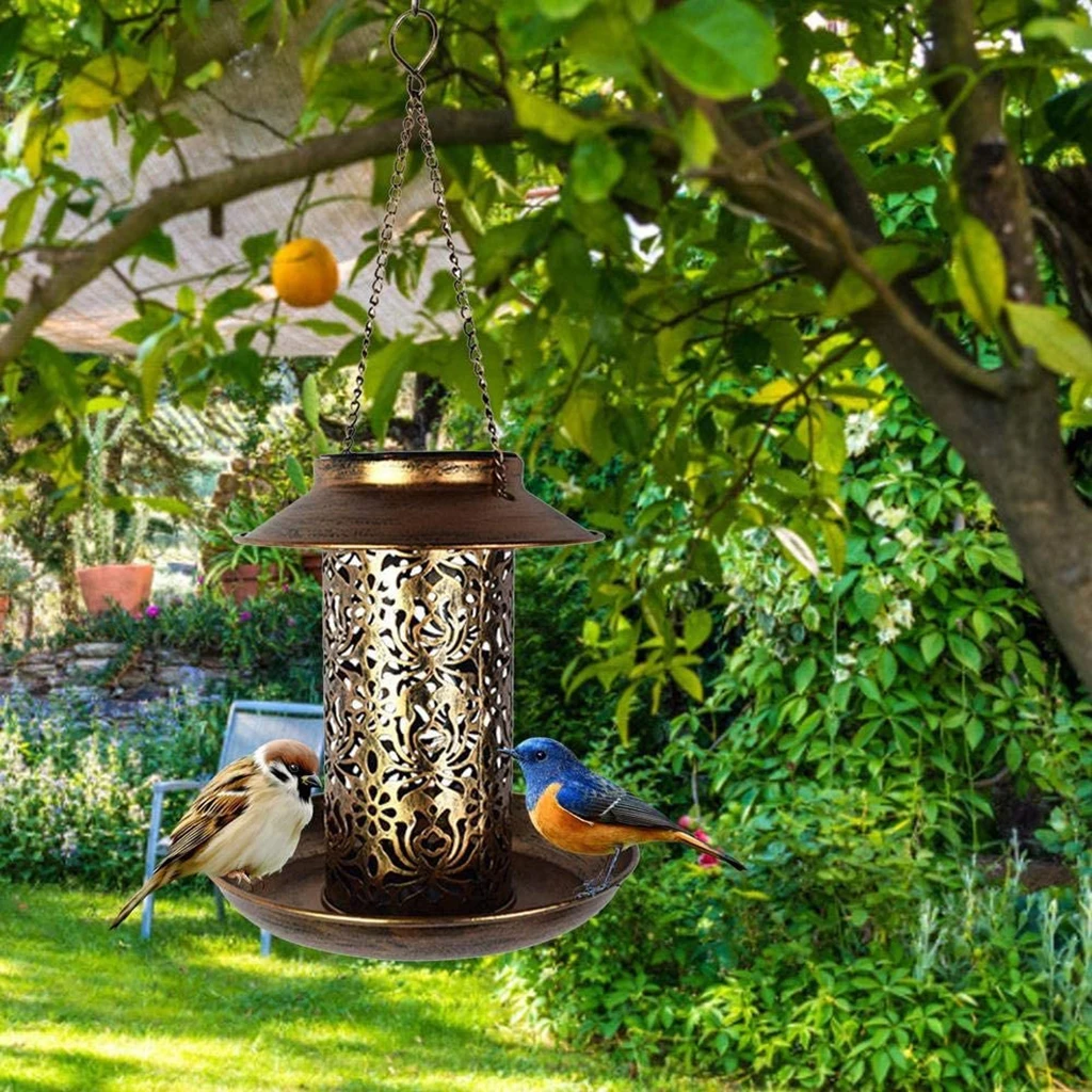 

1 Pcs Solar Hanging Bird Feeder Hanging Feeding Station Patio Gifts Accessories