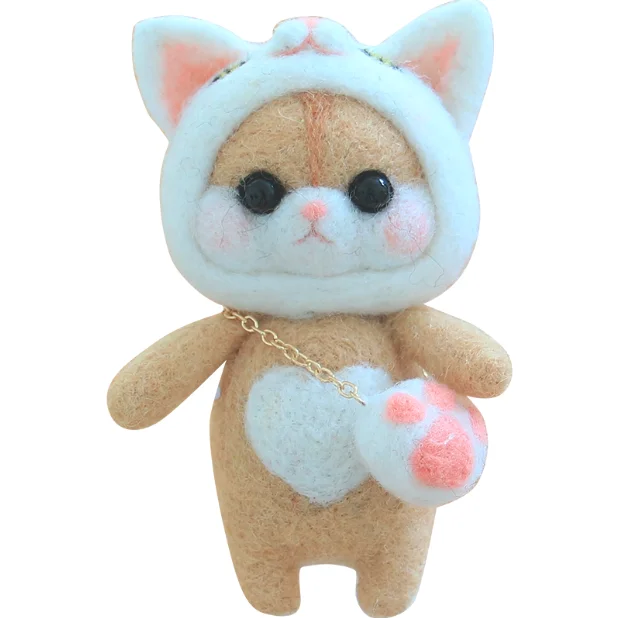 

Rabbit, dog, pig and cat wool felt needle felting decoration craft needlecraft DIY handmade