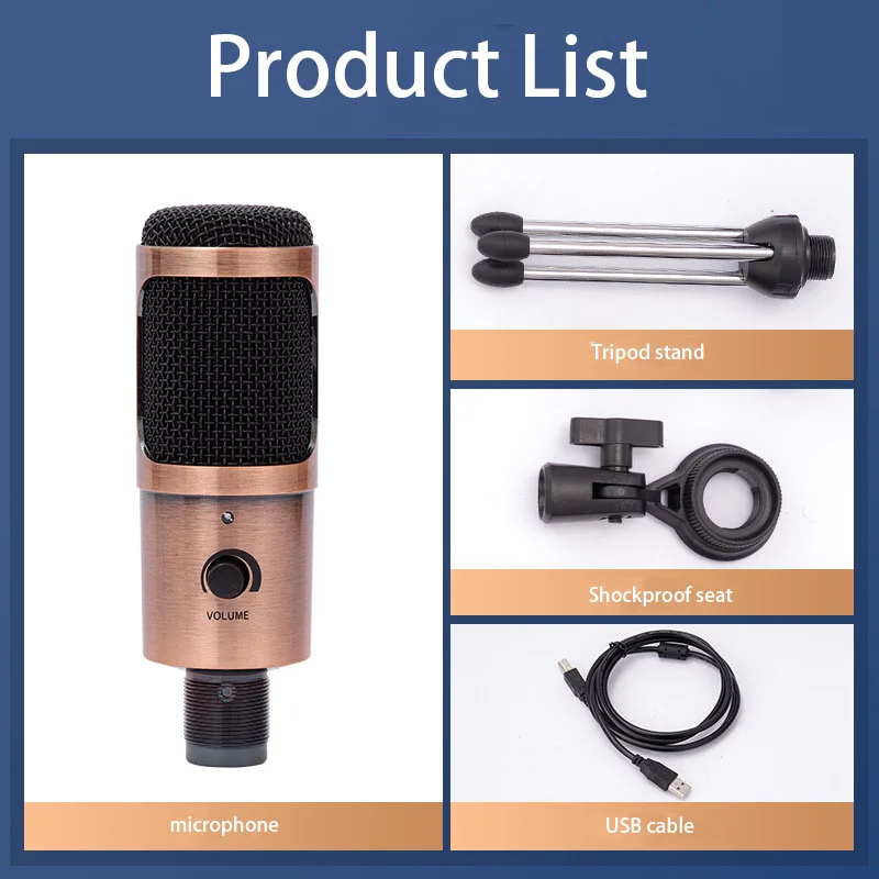 

Professional USB Condenser Microphone Computer Microphone with Volume Adjusting Microphone For PC Laptop MAC