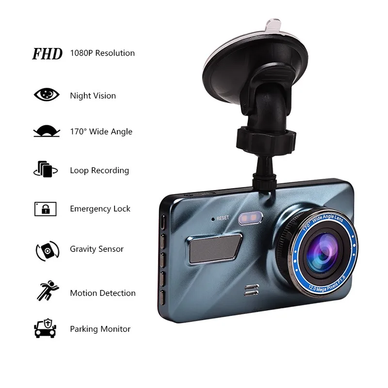 

Для автомобиля DVR CameraAluminum сплав Full HD 1080P видеорегистратор ночного широкоугольного фронтального и заднего вида с двумя камерами