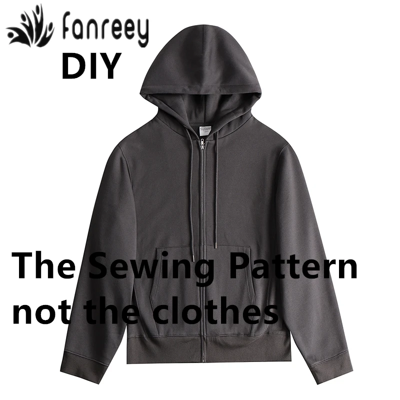 Выкройки из Для мужчин с капюшоном и застежкой молнией бархатным свитером