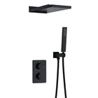 Термостатические Смесители для душа BAKALA, насадка Водопад, 3 направления, черный цвет