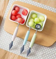 double head fruit scoop cooking carving cream fruit ice cream steel double spoon melon stainless steel