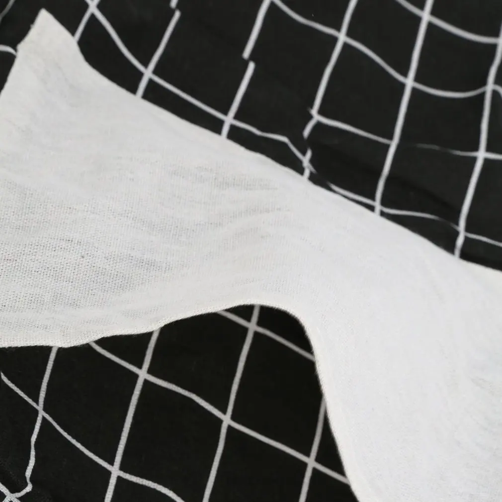 Модный напечатанный домашний Кухонный Фартук с карманом из мягкого хлопка и льна