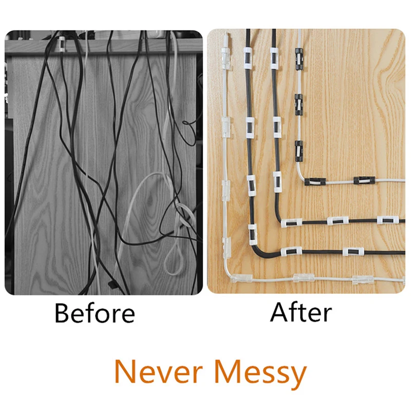 

20pcs Cable Organizer Clips Cable Management Desktop & Workstation Wire Manager Cord Holder USB Charging Data Line Bobbin Winder