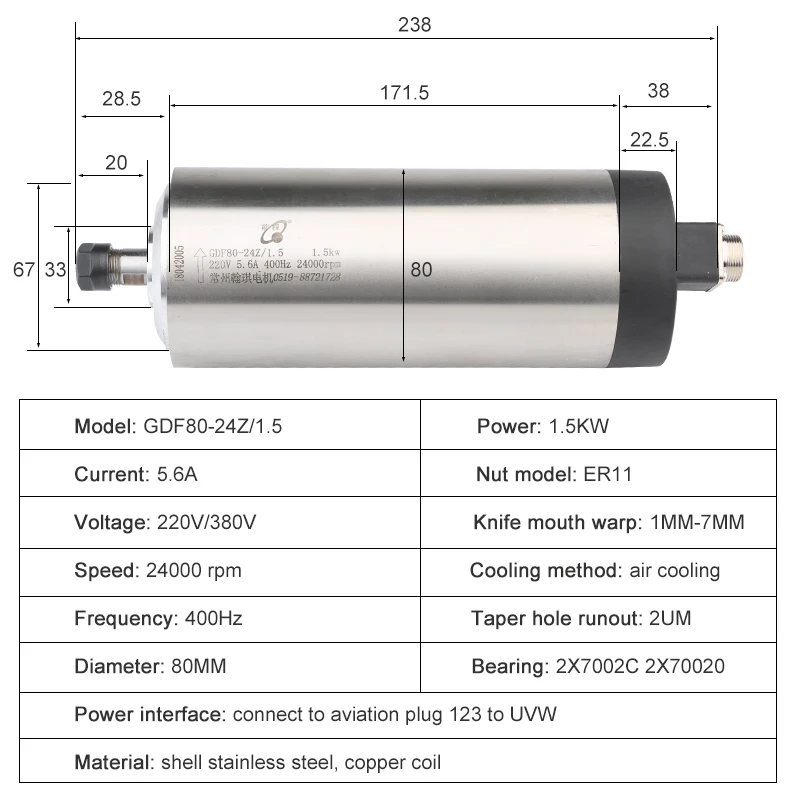 Фрезерный станок с ЧПУ 1 5 кВт круговой электродвигатель шпинделя воздушным