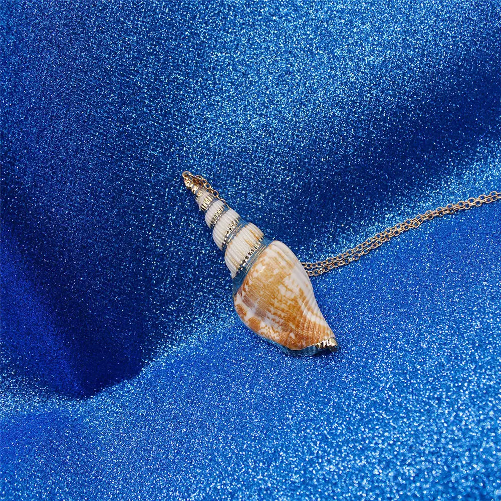 

Summer Style Natural Starfish Conch Sea shell Necklace Pendant For Women Collier Femme Shell Jewelry XL880