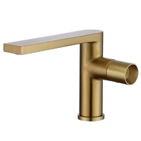 bathroom basin faucet solid brass sink mixer crane tap hot cold deck mounted single handle brushed goldblack free shipping