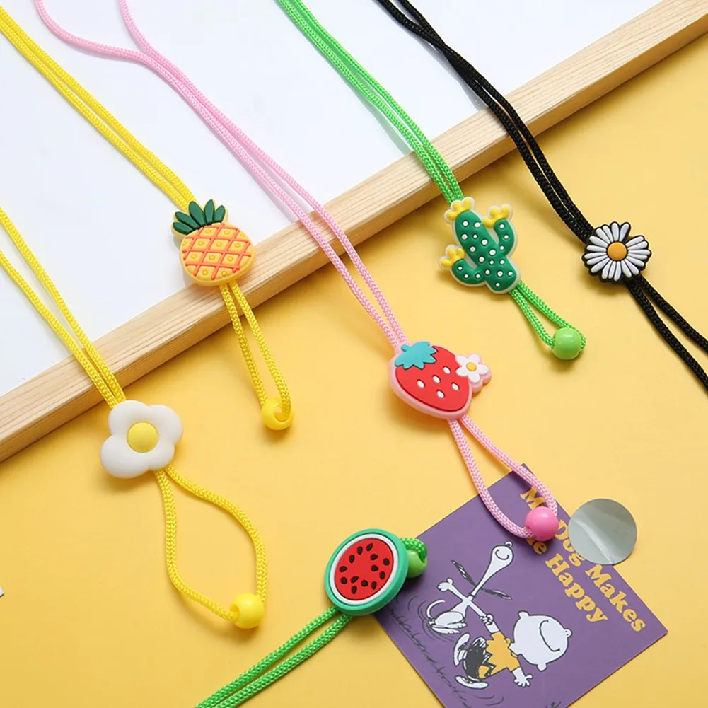 

2pcs Cartoon Mask Extension Cord Necklace Children Mask Lanyard Adjustable Sports Band Holder Elastic Anti Slip Cords