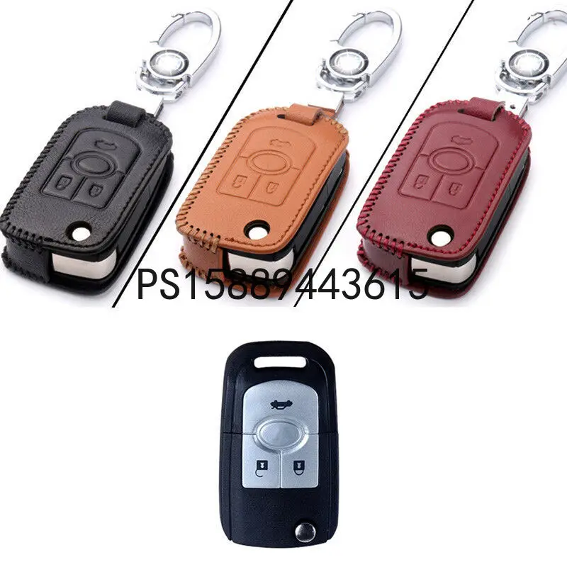 

PU Leather 3 Buttons Entry Remote Key Fob Protector Case Cover For Buick D