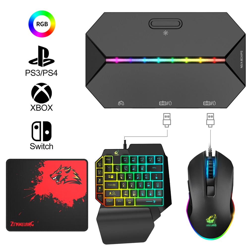 

G6L Converter Switch XboxPS4 Console Gamepad To Keyboard And Mouse Converter High Quality