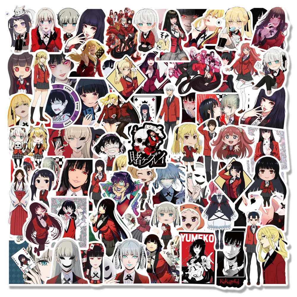 Аниме наклейки Kakegurui 100 шт. водонепроницаемый стикер с граффити для ноутбука