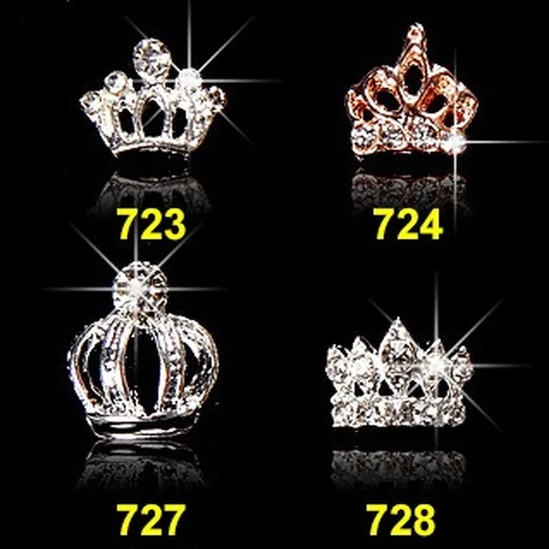 

10pcs High Quality Fashion Shiny Crown Series Alloy Diamond Rhinestone 3D Charm DIY Nail Art Design Jewelry Decoration