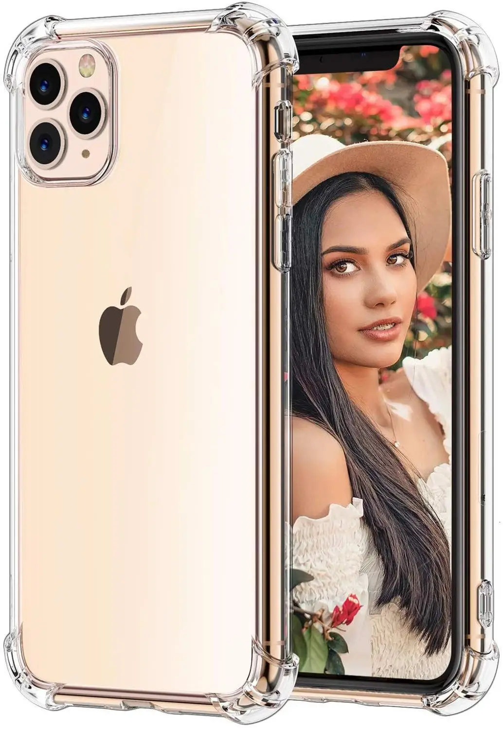 100 шт чехол для телефона Apple iPhone 11 Pro Max XS XR X 8 7 6 6S Plus SE 5s анти-скользкий противоударный защитный чехол-бампер - Цвет: Transparent