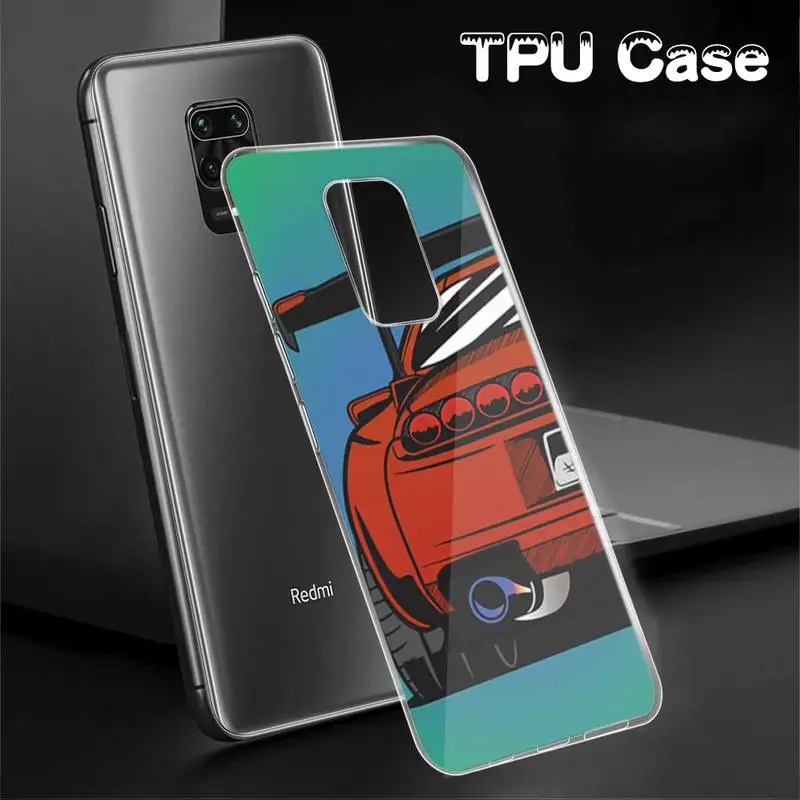 

2021 JDM Drift Racing Car Phone Case TPU Transparent Case For Redmi 5plus 7 8 9 A K20 Note5 7 8 T 9 10 Pro