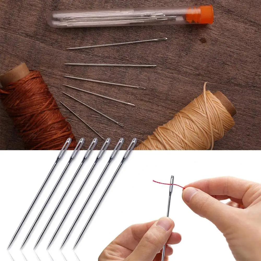 KAOBUY 21PCS 1.97in 2.13in 2.4in Stainless Steel Large Eye Needles  Cross Stitch Needles Embroidery Tool Household Sewing Tool
