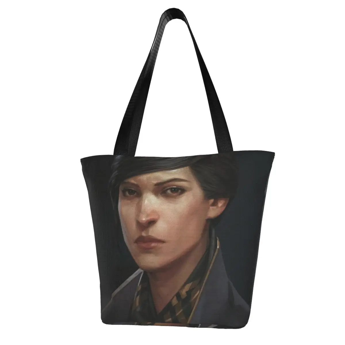 

Dishonored Shopping Bag Female Fashion Handbags Aesthetic Polyester Shopping Bags