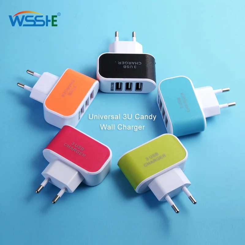 Сетевое зарядное устройство 5 В 2 А с 3 портами USB адаптер для путешествий iPhone iPad