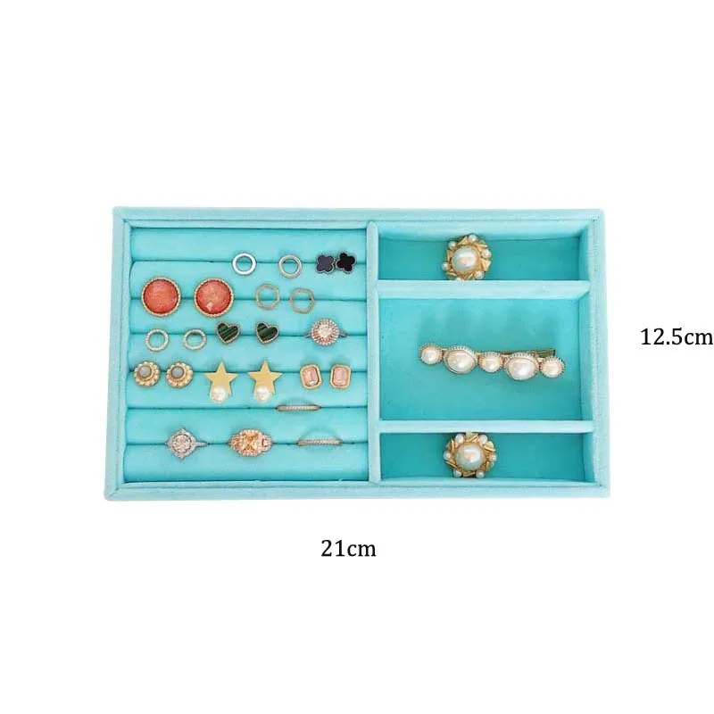 Небесно-Голубой бархатный замшевый органайзер для сережек витрина ювелирных