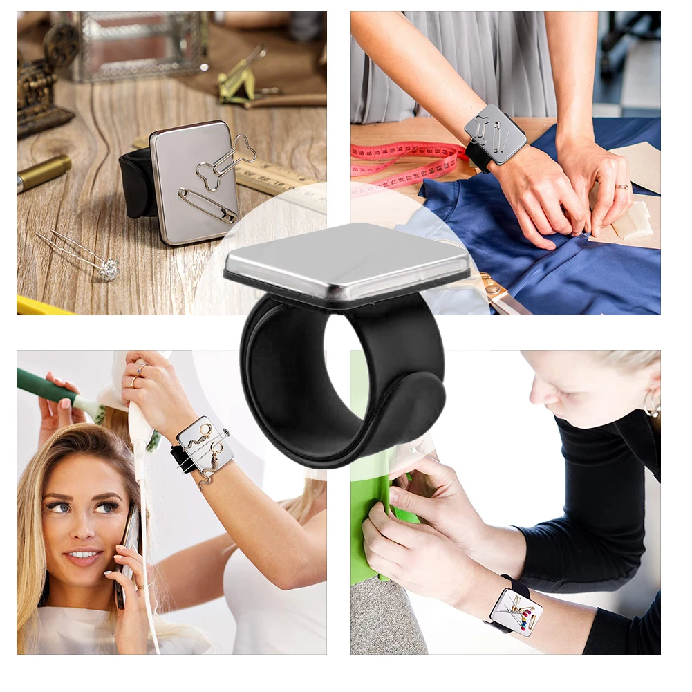 

2021 Pins Sewing Accessories Magnetic Sewing Tools Safety Pin Cushion Pin Storage Wrist Band Arm Pin Holder Costuras Accesorios