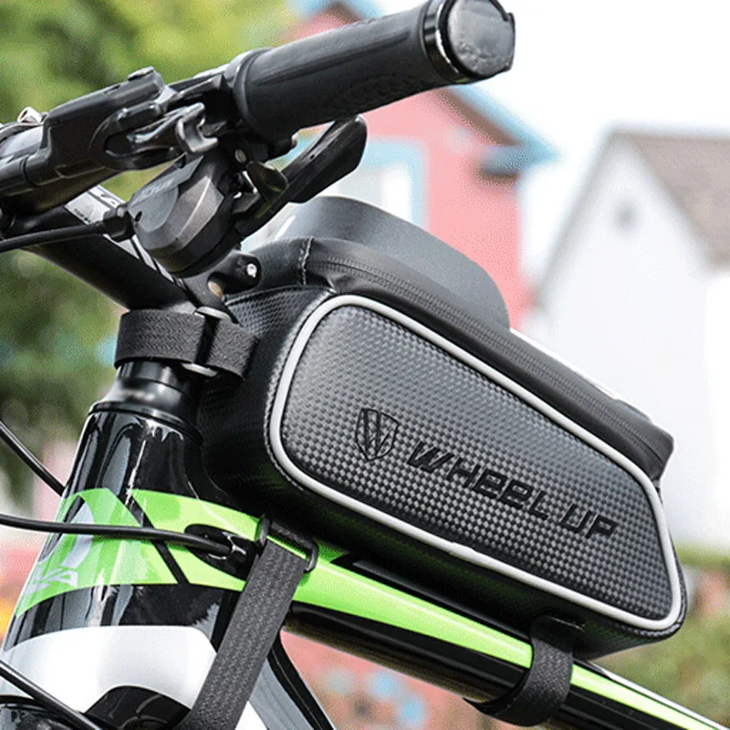 

Bicycle Bag Black Mountain Bike Front Beam Bag Upper Tube Waterproof Mobile Phone Bags Saddle Bag Riding Equipment NEW 2021