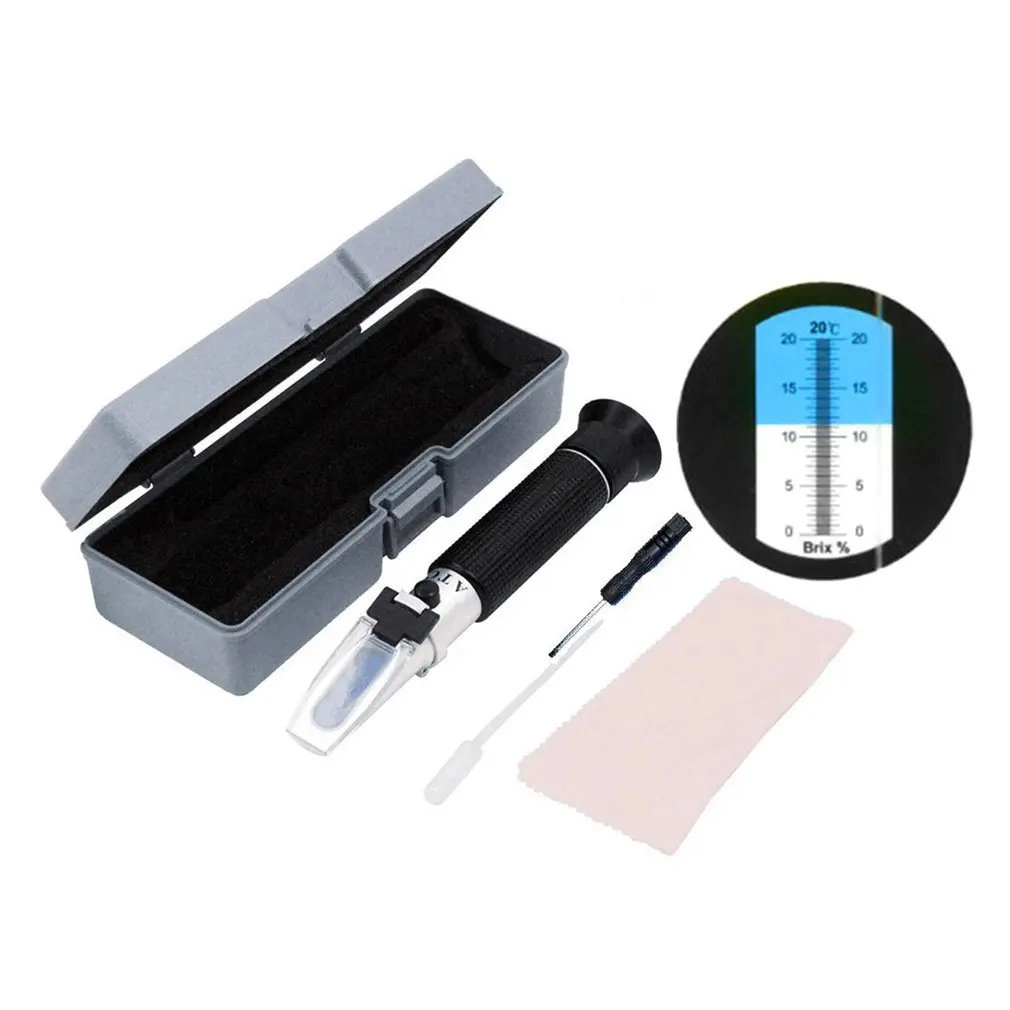 

0-20% Handheld Honey Fruit Sugar Solution Brix Refractometer Juice Sweetness Saccharimeter Concentration Meters Sugar Meter