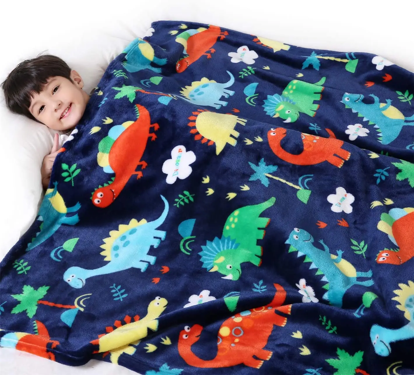 

Lukeight Dinosaur Blanket for Boys, Kids Dinosaur Throw Blanket for Boys and Girls, Fluffy Cozy Dinosaur Fleece