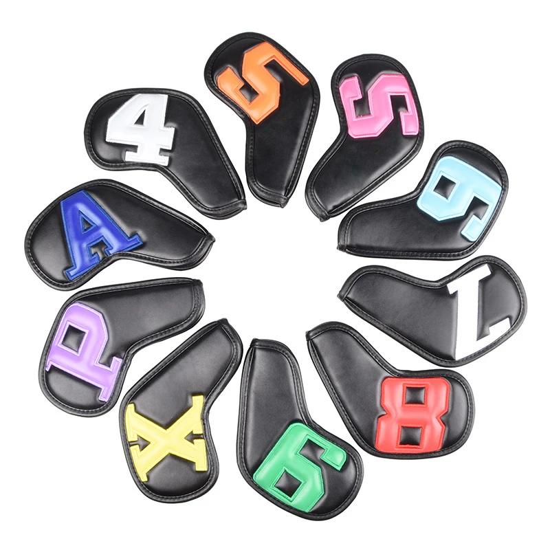 

10Pcs/Set Golf Club Cover Gradients Number Iron Head Covers Putter Protector Golf iron covers men and women