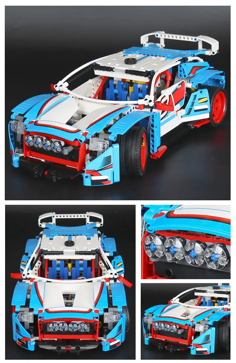 20077 1085 шт. серия Technic Car совместима с 42077 ралли автомобиль набор строительных блоков кирпичи развивающие детские автомобильные игрушки подарки