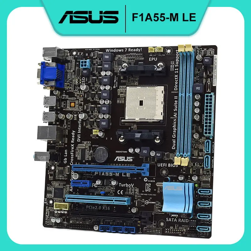 

ASUS F1A55-M LE AMD A55M A55 DDR3 32GB SATA2 PCI-E X16 Socket FM1 AMD A8/A6/A4/E2 Cpus Micro ATX Original Desktop Motherboard
