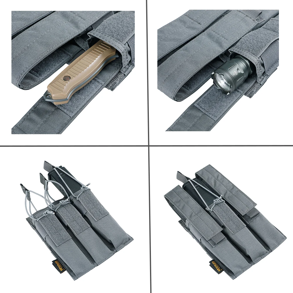 Отлично Элитные бизань Открытый тактический тройной KRISS/MP7 журнал нагрудная сумка Военная Сумка Molle сумка Охотничьи аксессуары сумки