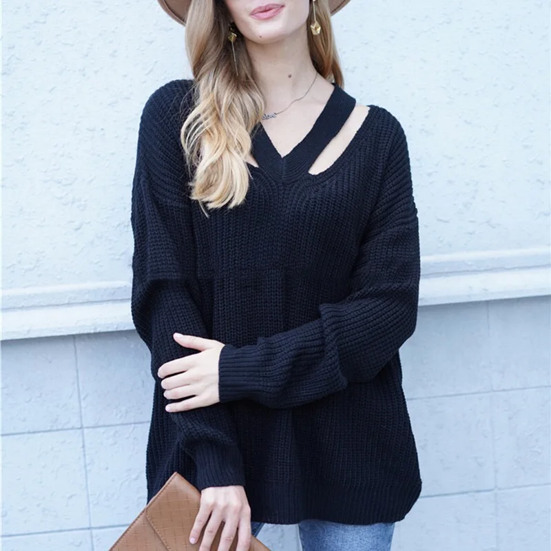 

5 Color Casual Women Sweaters Sweetwear Knitwear Blouse Pulovers Oversize Long Sleeve Solid Jumper Top Winter New Jersey Pull