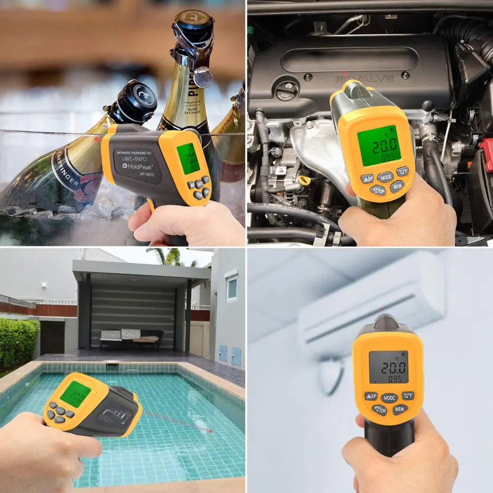 HoldPeak HP 981C инфракрасный термометр для измерения температуры 30 ~ 550'c / 22 1022'f