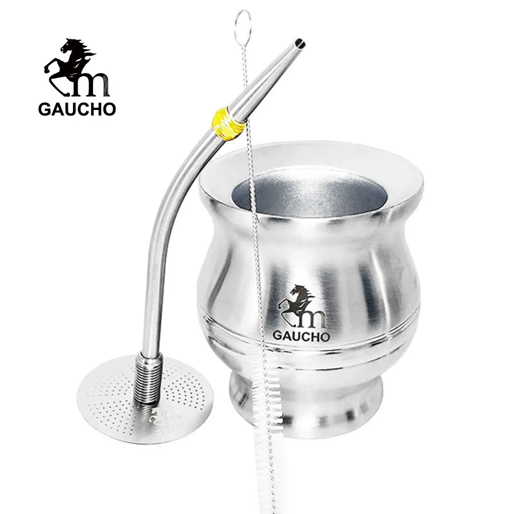 1 PC/Lot Yerba Mate Sets Which Can Remove Tea Residue One Time Include Gourds Cup & Disk Filter Straw Cleaning Brush Hot Sale | Дом и сад