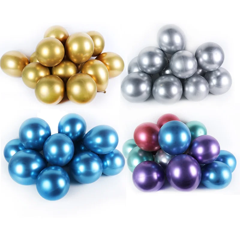 20 штук Хромированные Металлические латексные воздушные гелиевые шары конфетти