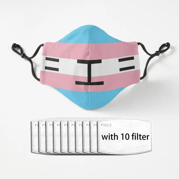 

Пылезащитная маска для взрослых Trans Pride Cat Face Smiley, роскошная многоразовая маска для лица из полиэстера с фильтром