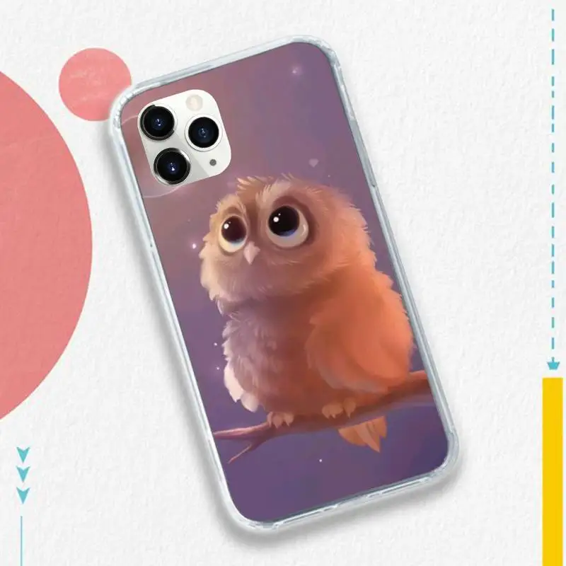 

Owl cute cartoon animal luxury coque Anti-fall funda Phone Case for iPhone 11 12 pro XS MAX 8 7 6 6S Plus X 5S SE 2020 XR